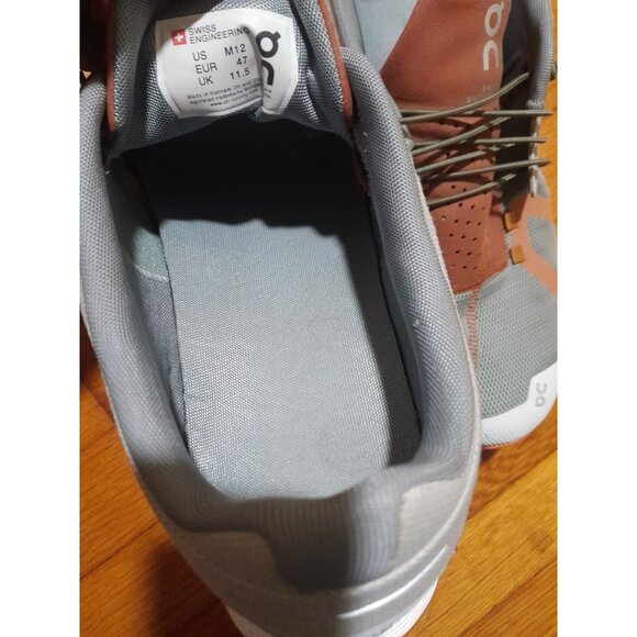SOLD🔶️🔶️🔶️🔶️men's On Cloud Running Shoes size 12 orange gray preowned - Picture 5 of 10